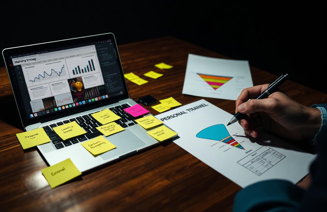 Strategie-deepdive sessie met persona's, funnel en analytics